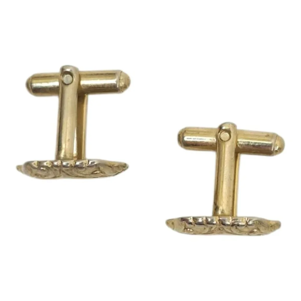 Swirled Scroll Cufflinks Silver Tone Men Vintage MCM Jewelry Accessory